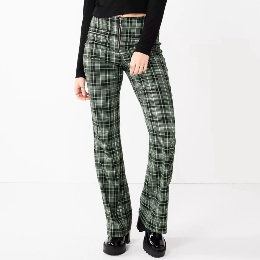 Kohl's Green Checkered Women's Flare Pants
